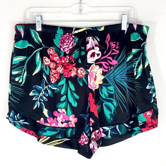 stars above Other - Stars Above Floral Lounge Shorts Black Tropical Print Drawstring XL
